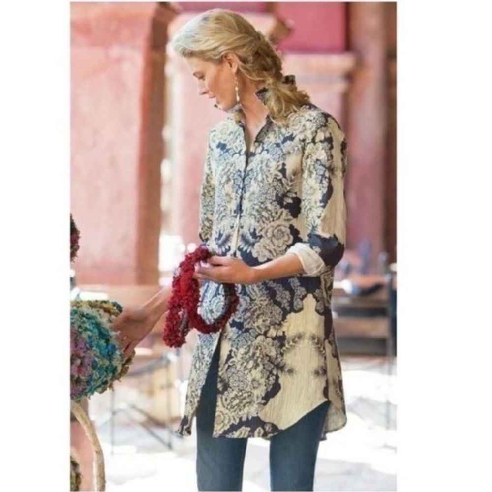 Soft Surrounding St. Remy Floral Shirt Dress Tunic